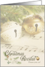 Christmas Recital Invitation Sheet Music Pines and Bells card