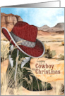 Cowboy Christmas Country Western Boot and Hat card