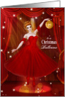 for a Ballerina Girl Christmas Ballet in Red and Gold card