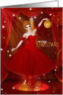 for a Ballerina on Christmas Ballet in Red and Gold card