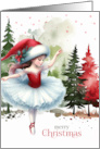 for a Ballerina on Christmas Ballet in Red and Gold card