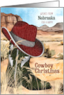 from Nebraska Cowboy Christmas County Western Boot and Hat card