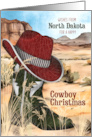 from North Dakota Cowboy Christmas Western Boot and Hat card