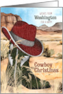 from Washington Cowboy Christmas Western Boot and Hat card