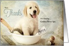 Custom Thank You Spa Professional Golden Retriever Puppy card