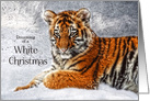 Christmas Tiger Cub in the Snow Wildlife Theme card