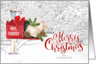 for Mail Carrier Postal Worker Christmas Winter Mailbox card
