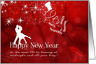 for Husband Happy New Year Champagne in Red and White card