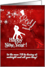 for Husband Happy New Year Champagne in Red and White card