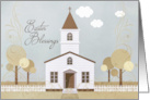 Easter Blessings Church Illustration in Sepia Tones card