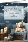 It’s a Boy Custom Baby Announcement Blue Nursery and Bear card