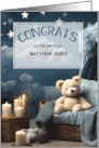 It’s a Boy New Baby Congratulations Blue Nursery with Bear card