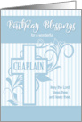 for Chaplain on his Birthday Cross with Blue Stripes card