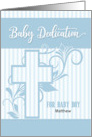 Baby Boy Dedication Day Blessings Blue Stripes Custom card