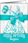 16th Daughter’s Birthday Trendy Bling in Turquoise Dress card