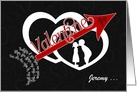 Be Mine Valentine Arrow through Hearts Custom card