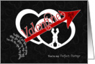 for Lesbian Partner Be Mine Valentine Arrow through Hearts card