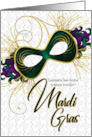 French Mardi Gras Violet, Gold and Green Mask card