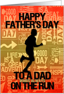 for Dad on Father’s Day Runner Sport Theme in Orange and Golds card