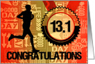 MALE Runner Half Marathon Run 13.1 Sports Theme card