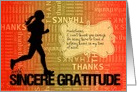 Thank You Running Sports Theme in Orange and Gold Custom card