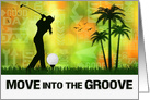 Good Luck for Female Golfer Golf Sports Theme card