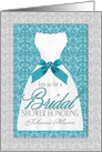 Bridal Shower Invitation Turquoise and Silver Wedding Custom card