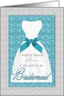 Future Sister in Law Bridesmaid Request Turquoise and Silver Custom card
