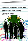 Juvenile Diabetes Get Well for Kids Alien School Theme card