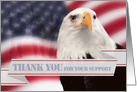 Thank You for Your Support American Eagle USA Flag Blank Inside card