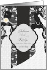 Civil Union Ceremony Invitation for Two Brides in Elegant Damask card