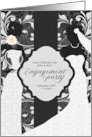 Engagement Party Invitation for Two Brides in Elegant Damask card