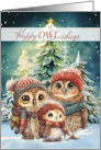 Happy OWLidays Woodland Creatures card