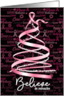 Breast Cancer Encouragement Christmas Pink Ribbon Tree card