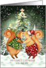 for Girlfriend on Christmas Squirrels in Love card