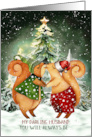 for Husband on Christmas Squirrels in Love card