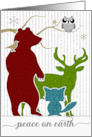 Peace on Earth Woodland Creatures Holiday Stamp Style card