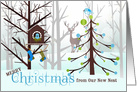 Christmas from Our New Nest New Address Wild Birds in Winter card