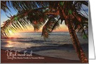 Mayan Utzul Mank’inal Christmas Lit Palm Tree on the Beach Blank card