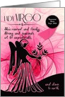 Virgo Birthday for Her in Pink and Black Zodiac Custom card