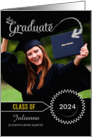 Graduation Announcement Chalkboard Theme Grad Photo card