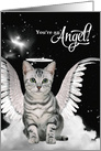 New Pet Shelter Adoption Gray Tabby Cat Angel Congratulations card