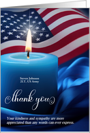 Sympathy Thank You American Flag with Candle and Heart of Stars card