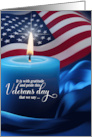 Veterans Day American Flag with Blue Candle card