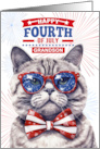 for Grandson 4th of July Cute Patriotic Cat card