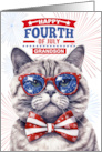 for Grandson 4th of July Cute Patriotic Cat card