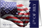 Born on the 4th of July Holiday Birthday Red, White and Blue card