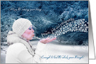 New Year Winter Scene with Peace Joy and Prosperity Message card