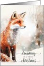 Winter Fox White Christmas Snowy Woodland Forest card