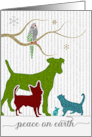 Peace on Earth Pet Lover Holiday Sticker Style card